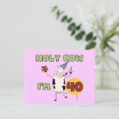 Holy Cow I'm 40誕生日Tシャツ&ギフト ポストカード (スタンド正面)
