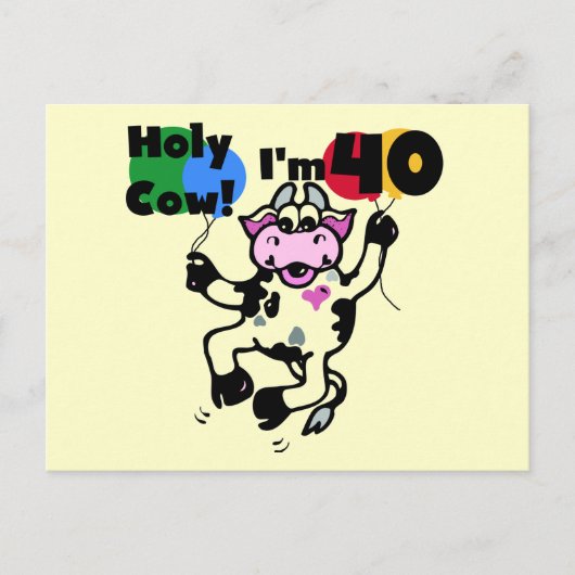Holy Cow I'm 40 T-shirts and Gives ポストカード (正面)