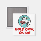 『Holy Cow I'm 50 Cow Cartoon』 マグネット (正面/裏面)