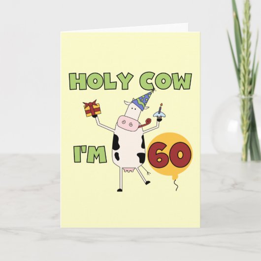Holy Cow I'm 60誕生日Tシャツ&ギフト カード (正面)