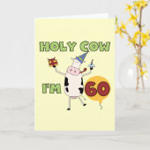 Holy Cow I'm 60誕生日Tシャツ&ギフト カード (黄色い花)