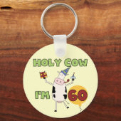 Holy Cow I'm 60誕生日Tシャツ&ギフト キーホルダー (正面)