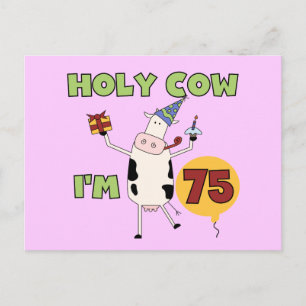 Holy Cow I'm 75誕生日Tシャツ&ギフト ポストカード