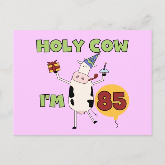 Holy Cow I'm 85誕生日Tシャツ&ギフト ポストカード (正面)