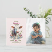 Holy Cow I'm One Cow Girl 1st Birthday Photo 招待状 (スタンド正面)