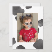 Holy Cow I'm One Girls Birthday Cowgirl Party 招待状 (裏面)