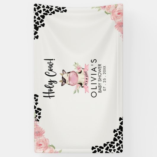 Holy Cow It's a Girl Cute Cow  横断幕 (縦)