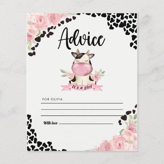 Holy Cow It's a Girl Cute Cow Baby shower (正面)