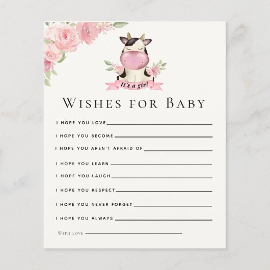 Holy Cow It's a Girl Cute Cow Baby shower (正面)