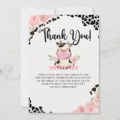 Holy Cow It's a Girl Cute Cow Baby shower サンキューカード (正面)