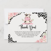 Holy Cow It's a Girl Cute Cow Baby shower サンキューカード (正面)