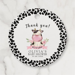 Holy Cow It's a Girl Cute Cow Baby shower フェイバータグ