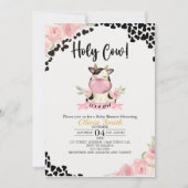 Holy Cow It's a Girl Cute Cow Baby shower 招待状 (正面)