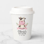 Holy Cow It's a Girl Cute Cow Baby shower 紙コップ (裏面)