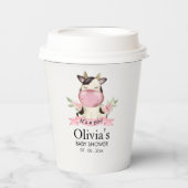 Holy Cow It's a Girl Cute Cow Baby shower 紙コップ (正面)