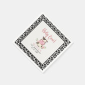 Holy Cow It's a Girl Cute Cow Birthday スタンダードカクテルナプキン (角)