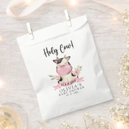 Holy Cow It's a Girl Cute Cow Watercolor フェイバーバッグ