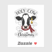 Holy Cow It's Christmas Funny Cow Lover Farm Anima シール (シート)