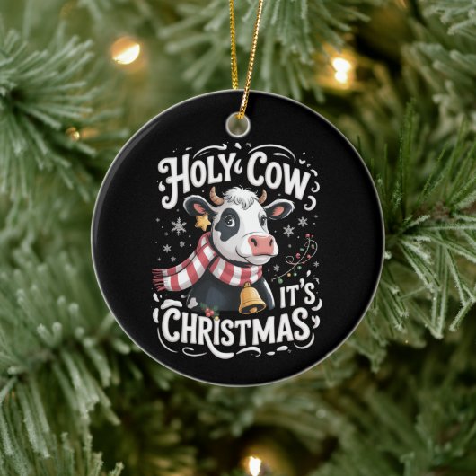 Holy Cow It's Xmas Funny Cow Lover Farm Animal セラミックオーナメント (ツリー)