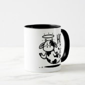 Holy Cow Meditating Mug – Floating Cow Funny Pun  マグカップ (正面右)
