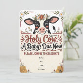 Holy Cow Moo Cow | ベビーシャワーの招待状 招待状 (スタンド正面)