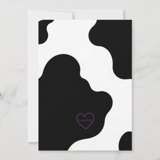 Holy Cow, pink, cow 1st Birthday 招待状 (裏面)