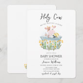 Holy Cow Wildflower Meadow Bathtub Baby Shower  招待状 (正面/裏面)