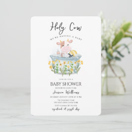 Holy Cow Wildflower Meadow Bathtub Baby Shower  招待状