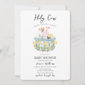 Holy Cow Wildflower Meadow Bathtub Baby Shower  招待状 (正面)