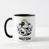 Holy Cow Yoga Mug – Levitating Moo in Zen Pose マグカップ (左)