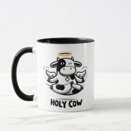 Holy Cow Yoga Mug – Levitating Moo in Zen Pose マグカップ