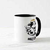 Holy Cow Yoga Mug – Levitating Moo in Zen Pose マグカップ (正面右)