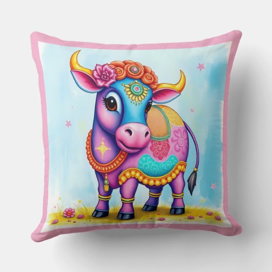 Holy Cows in Diwali Disguise クッション (裏面)