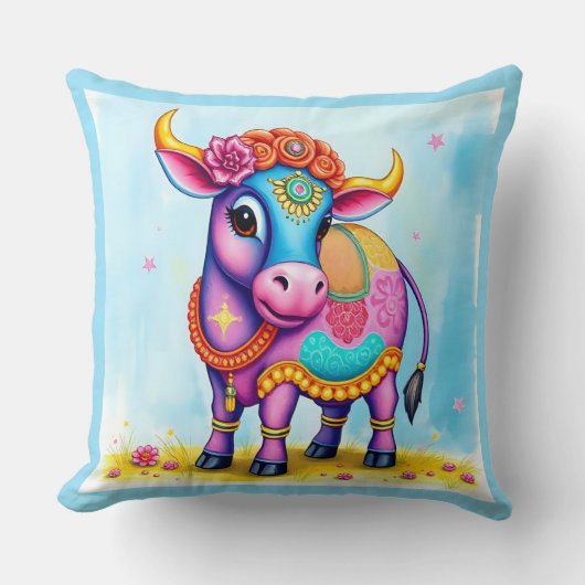 Holy Cows in Diwali Disguise クッション (正面)