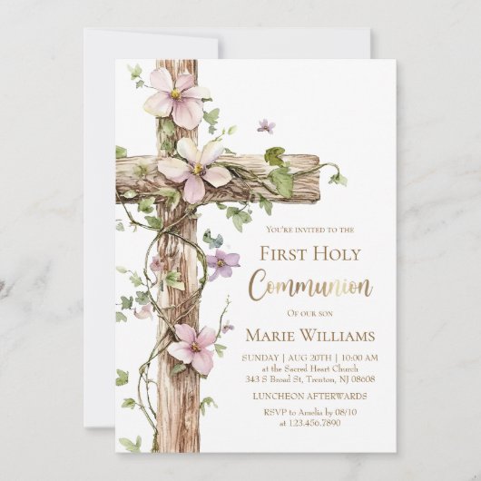 Holy Cross First Holy Communion 招待状 (正面)