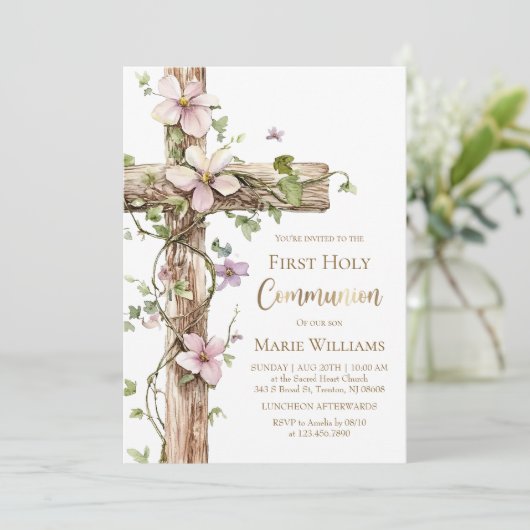 Holy Cross First Holy Communion 招待状 (スタンド正面)