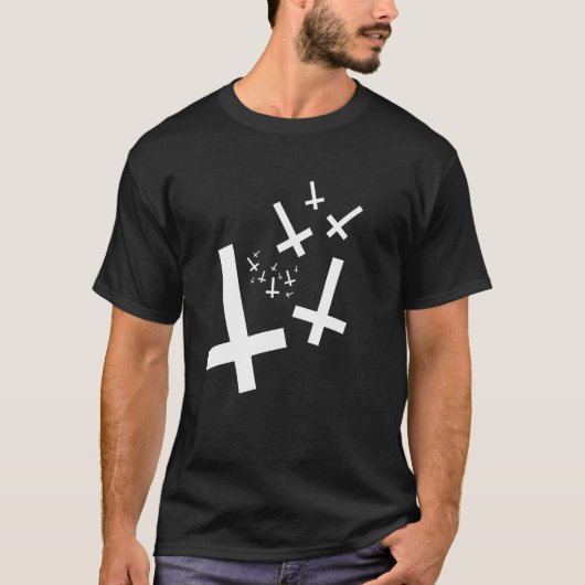 Holy Crosses 666 Hail Satan Tシャツ (正面)