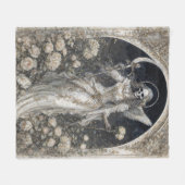 Holy Death Santa Muerte フリースブランケット (正面(横))