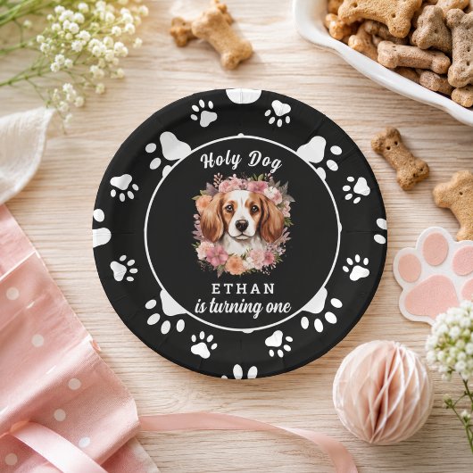 Holy Dog, I'm One | 愛犬の1歳の誕生日 ペーパープレート