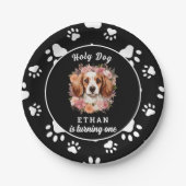 Holy Dog, I'm One | 愛犬の1歳の誕生日 ペーパープレート (正面)