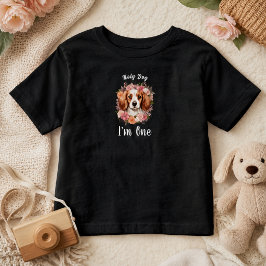Holy Dog, I'm One! | 愛犬家の女の子 初誕生日おめでとうTシャツ トドラーTシャツ