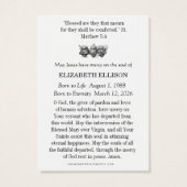 Holy Family Catholic Funeral Memorial Holy Card - (裏面)