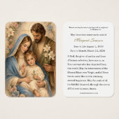 Holy Family Catholic Funeral Memorial Holy Card - (正面&裏面)