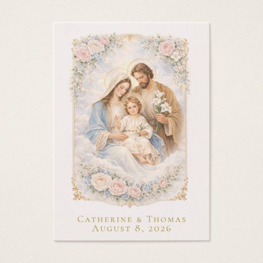 Holy Family Catholic Wedding Prayer Cards (正面)