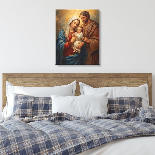 Holy Family Christmas Canvas Art For Peaceful Home キャンバスプリント (インサイチュ (寝室))