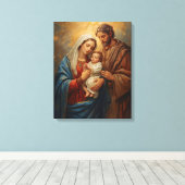 Holy Family Christmas Canvas Art For Peaceful Home キャンバスプリント (インサイチュ (ウッドフロア))