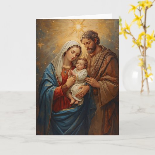 Holy Family Christmas Greeting Card カード (黄色い花)