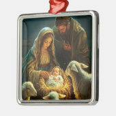 Holy Family Christmas Nativity  メタルオーナメント (左)