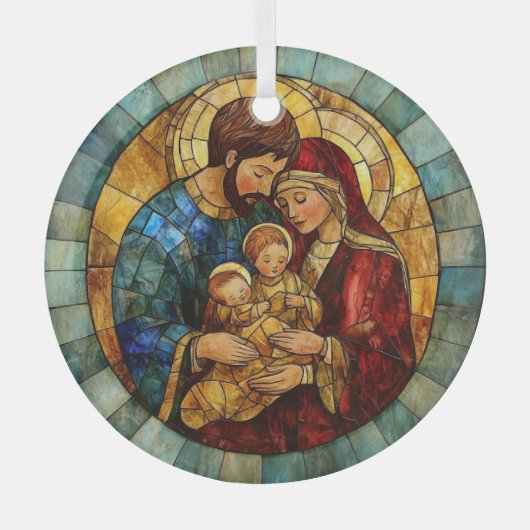 Holy Family Nativity Christmas Ornament ガラスオーナメント (正面)
