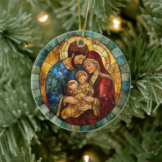 Holy Family Nativity Christmas Ornament セラミックオーナメント (ツリー)